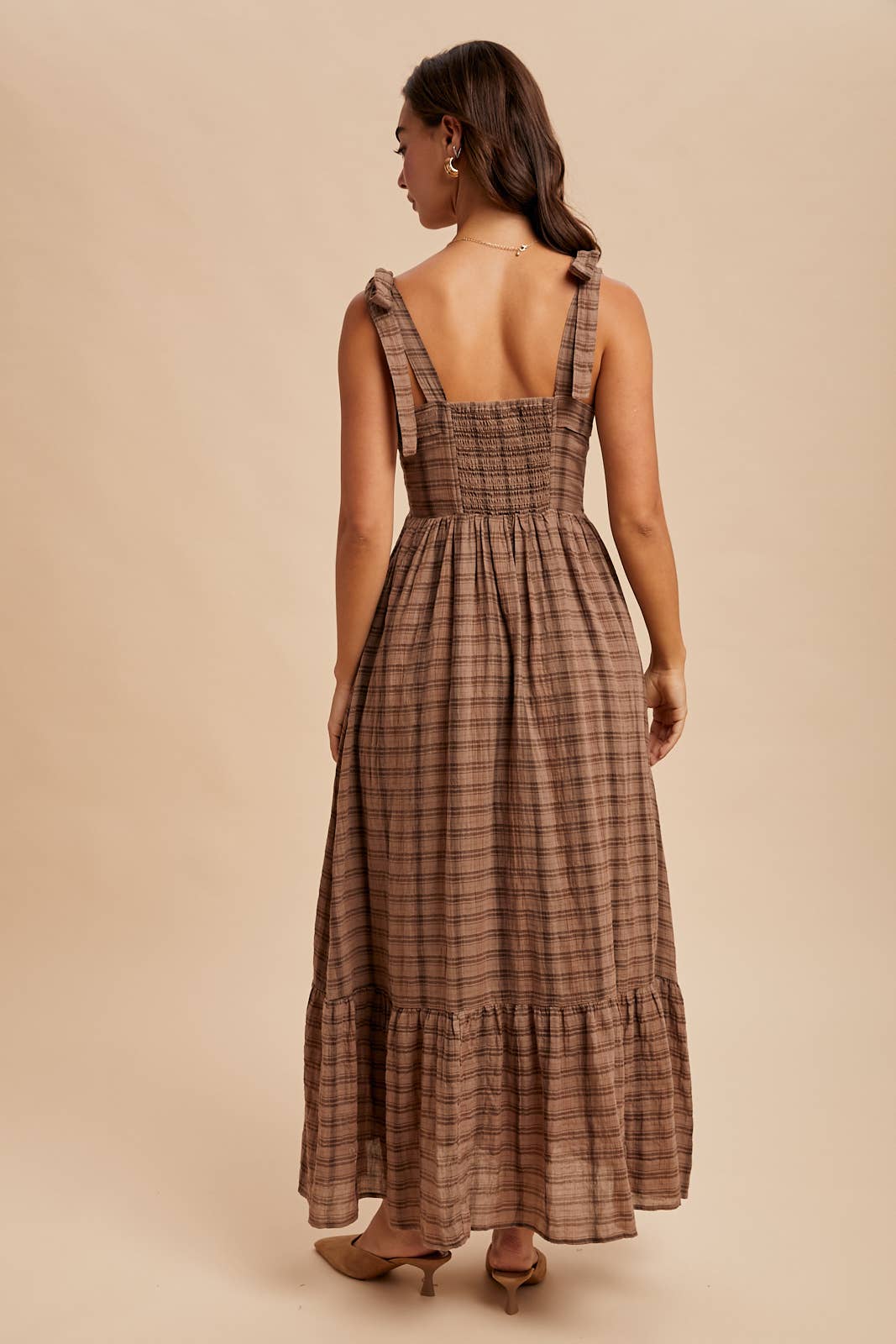 Tartan Red Plaid Cotton Maxi Dress