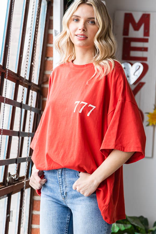 777 Lucky! Oversized Graphic Tee