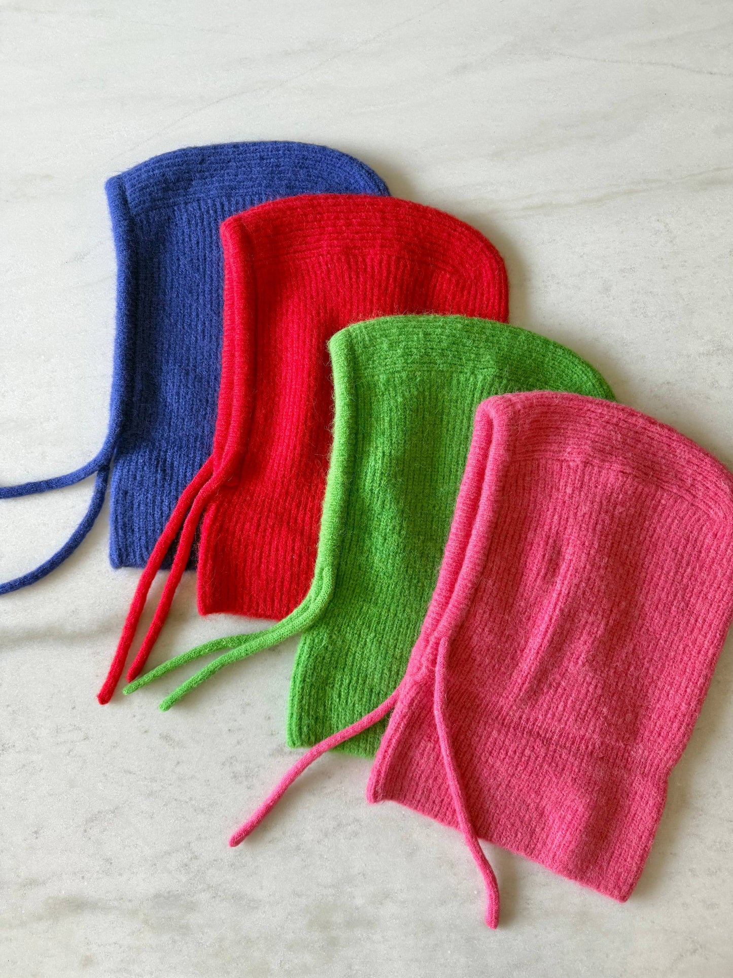 Luxe Knit Blend Balaclava Drawstring Winter Hood