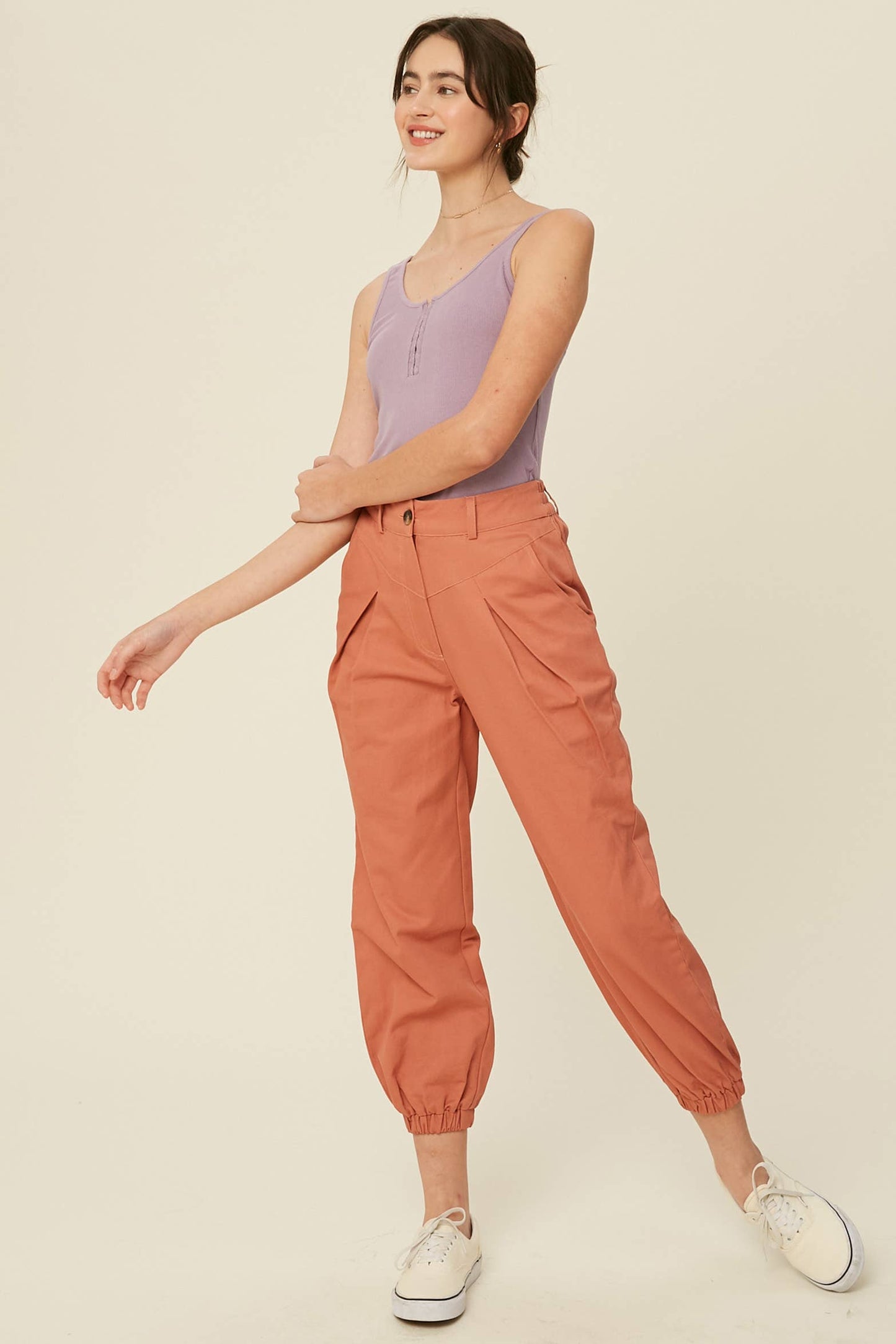Ribbed Henley Tank Top