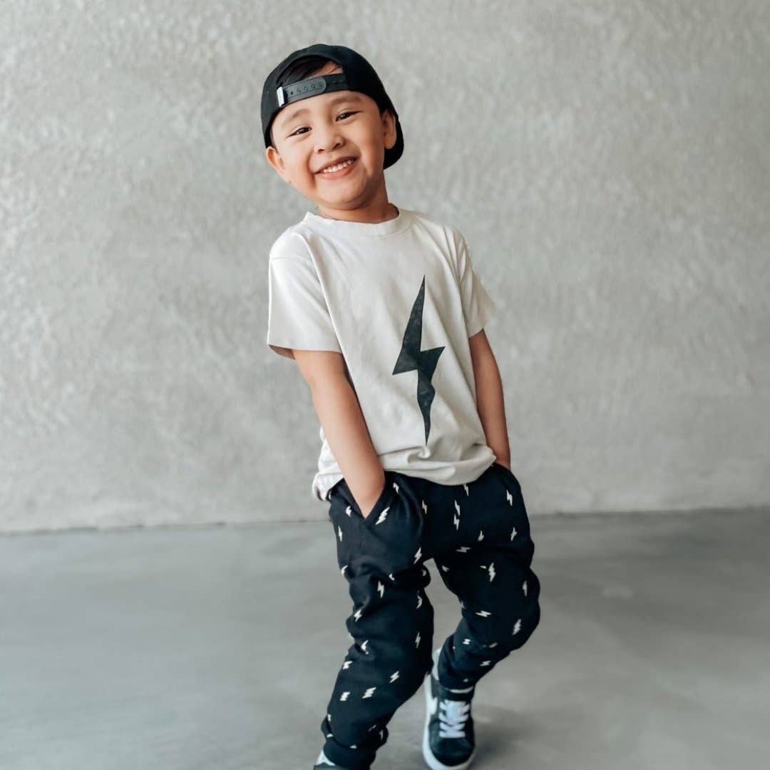 Boys Grey Lightening Spark Tee Shirt - USA Made