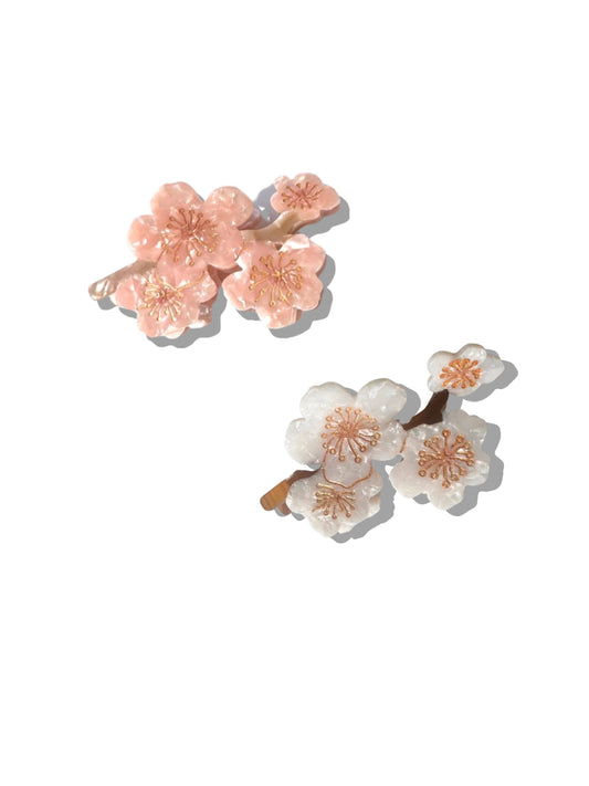Hand-painted Cherry Blossoms Flower Claw Hair Clip | Eco