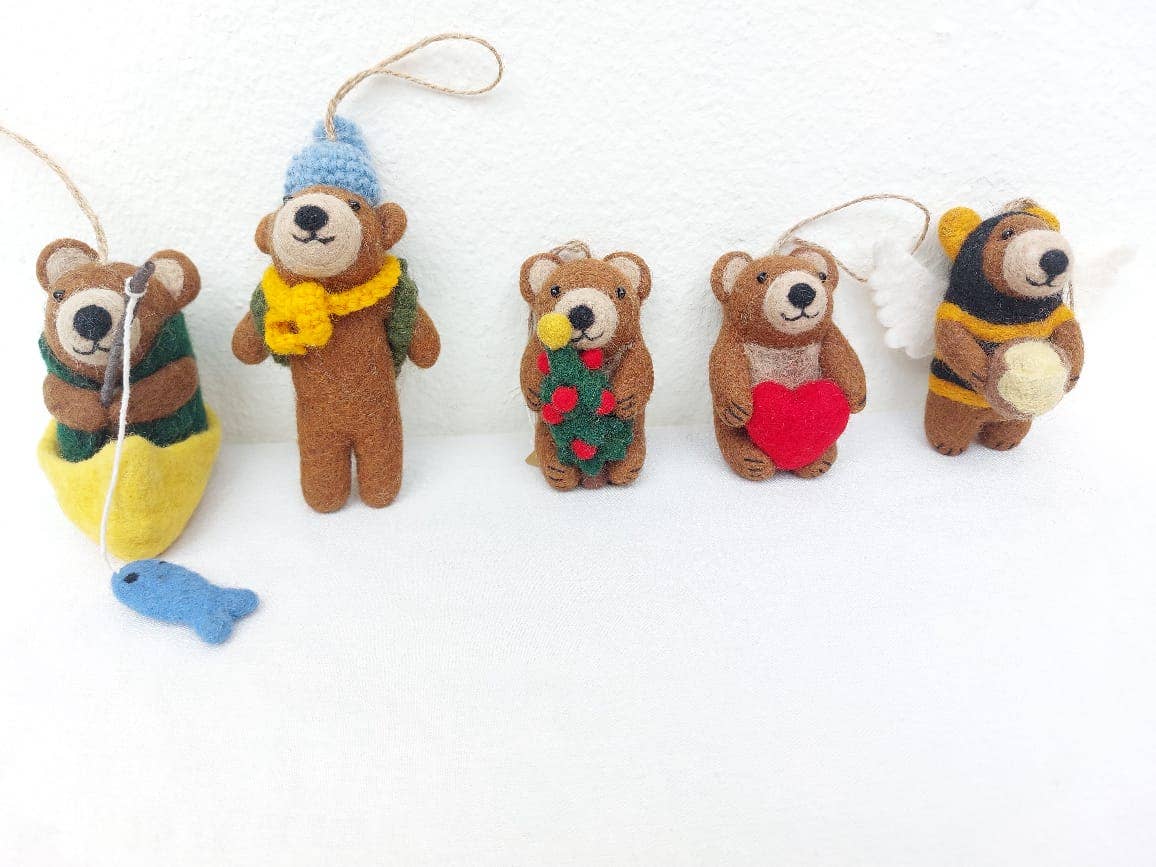 Handmade Felt Bear Ornament