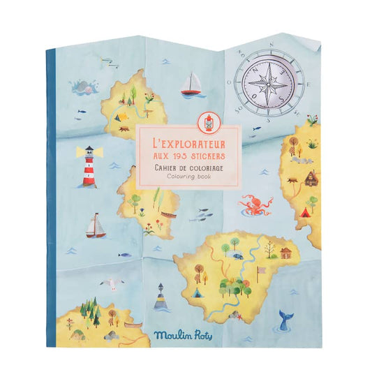 Coloring Book & Stickers - Explorer Theme
