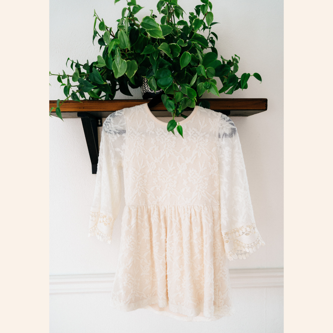 Ivory Lace Mommy & Me Bridal Dress - Flower Girl Dress - Wedding Girl
