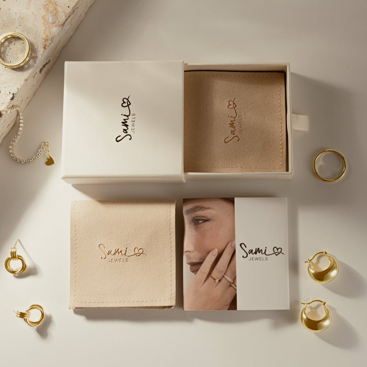 Studded Gold & Silver Huggies