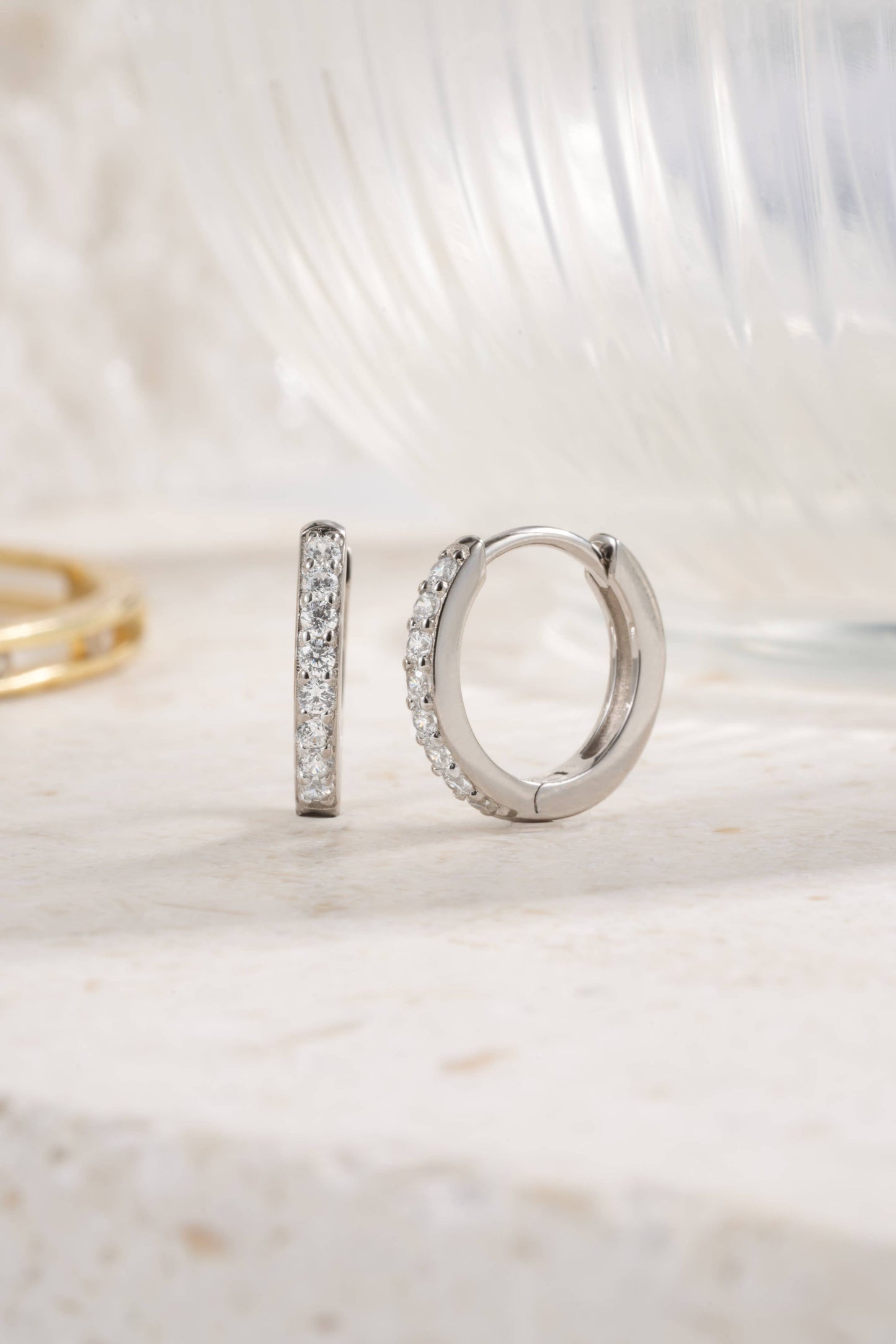 Studded Gold & Silver Huggies