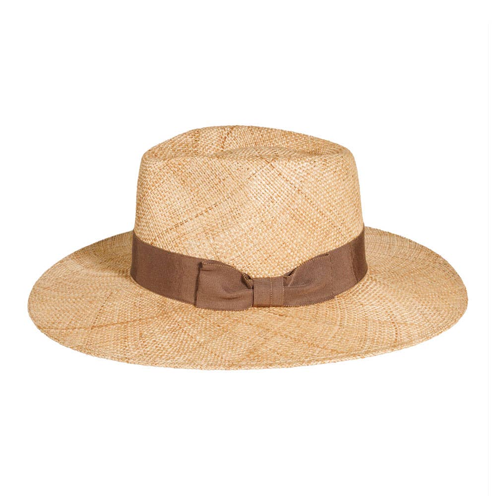 Woven Safari Straw Teardrop Fedora Hat - Style Sorento