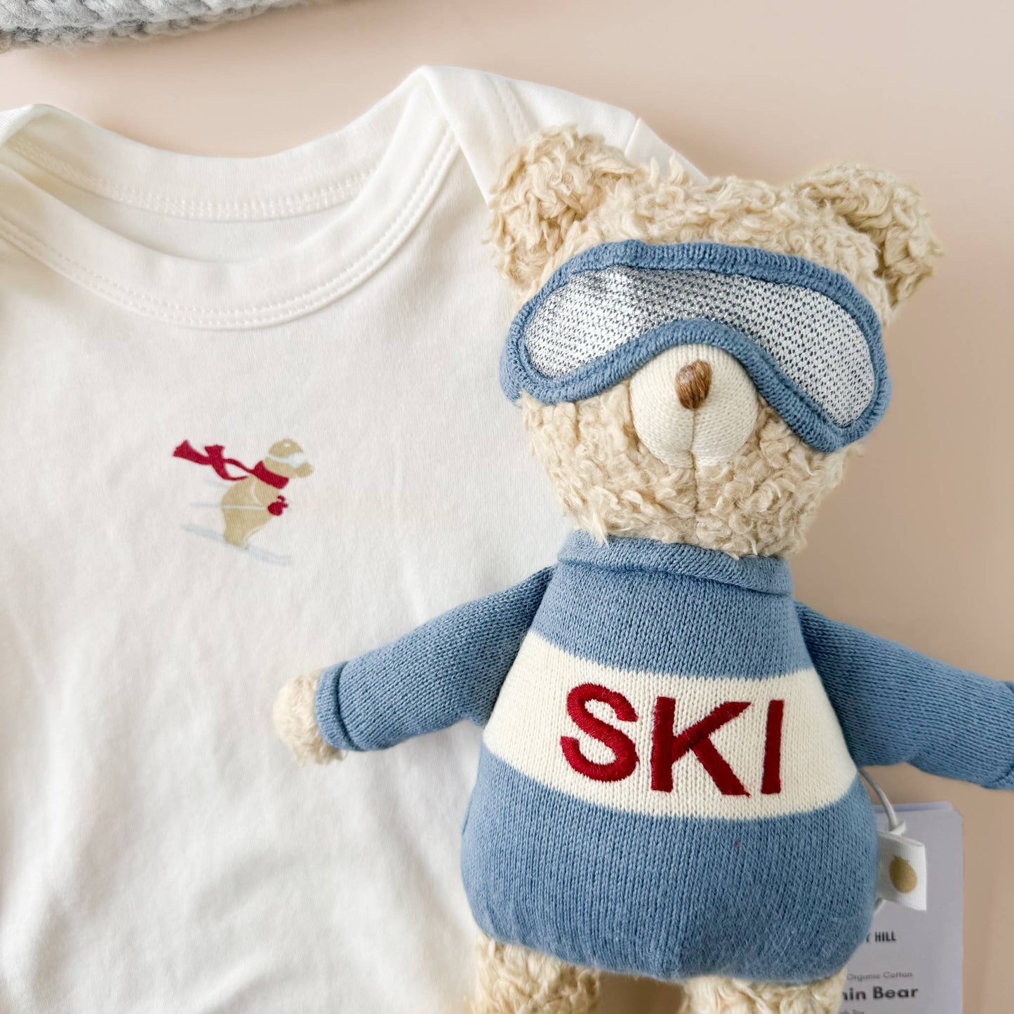 Plush Ski Bear - An Ecofriendly Stuffy - Perfect Baby Shower Gift, Kids Toy, Holiday Gift