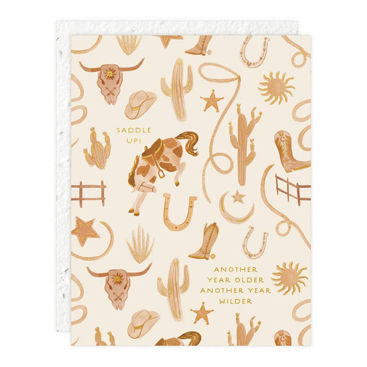 Saddle Up - Eco Friendly Western Birthday Card