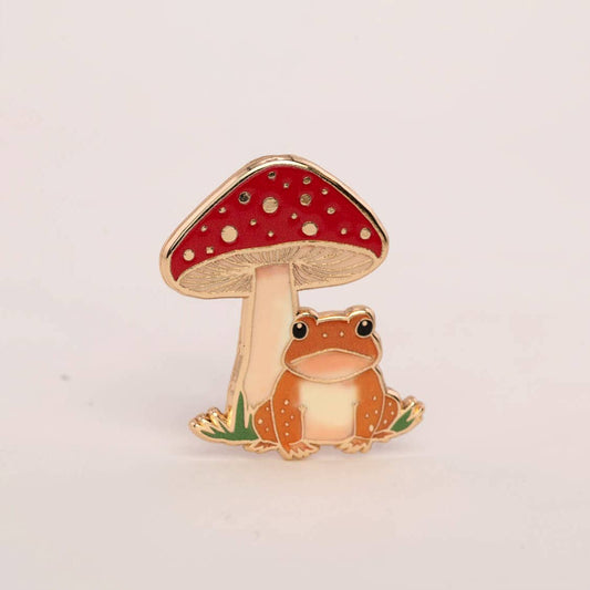 Toad & Mushroom Pin, Nature Gifts
