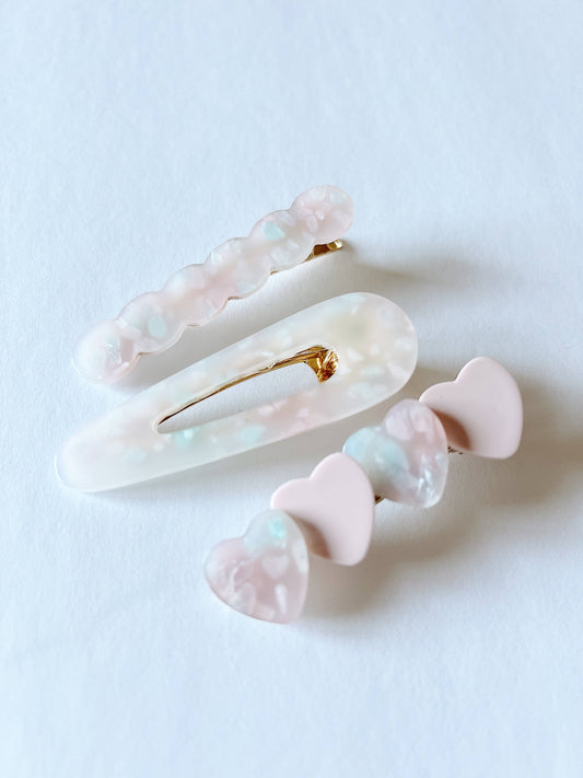 Heart Hair Clip Set