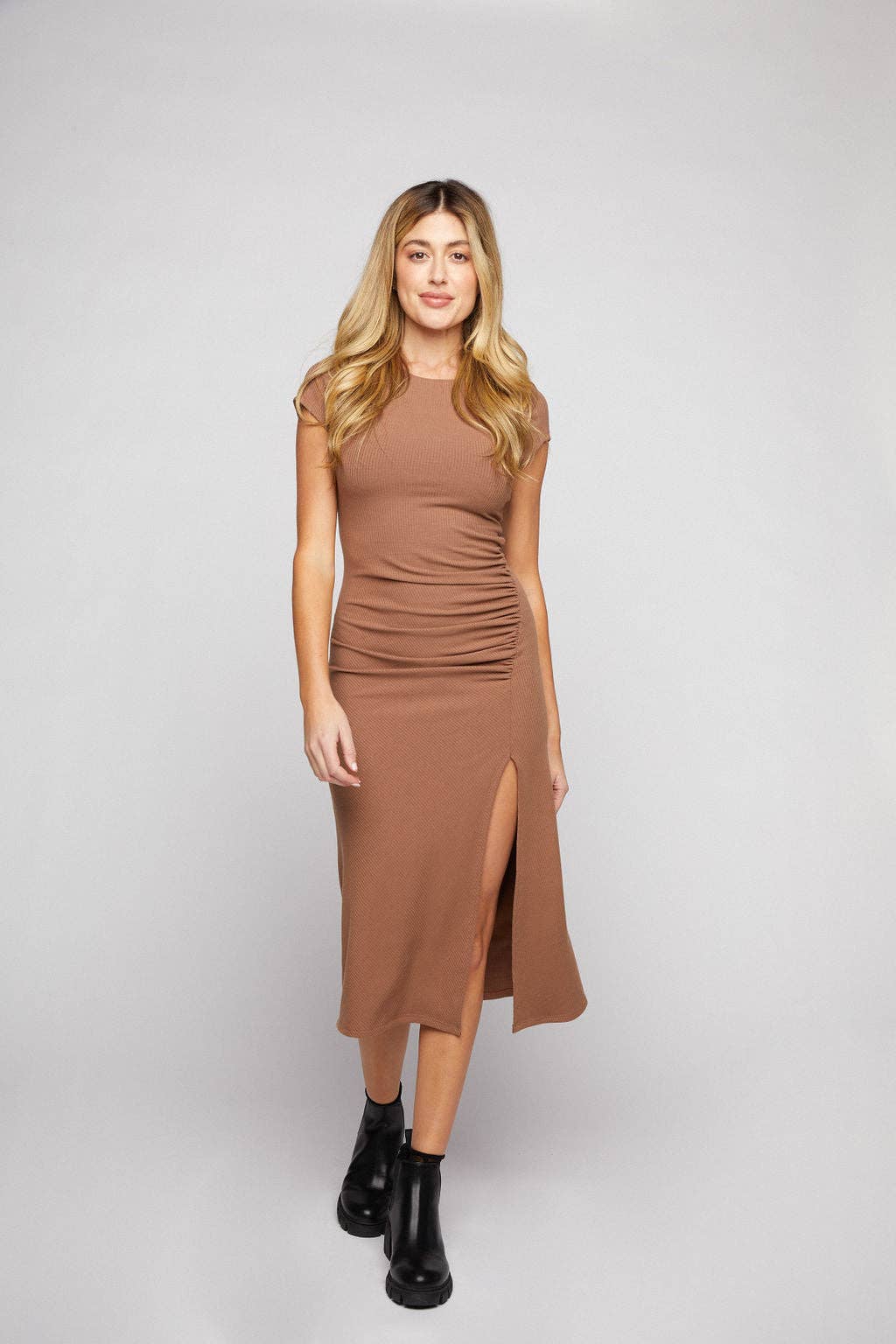 Ayla Rib Dress - Mocha