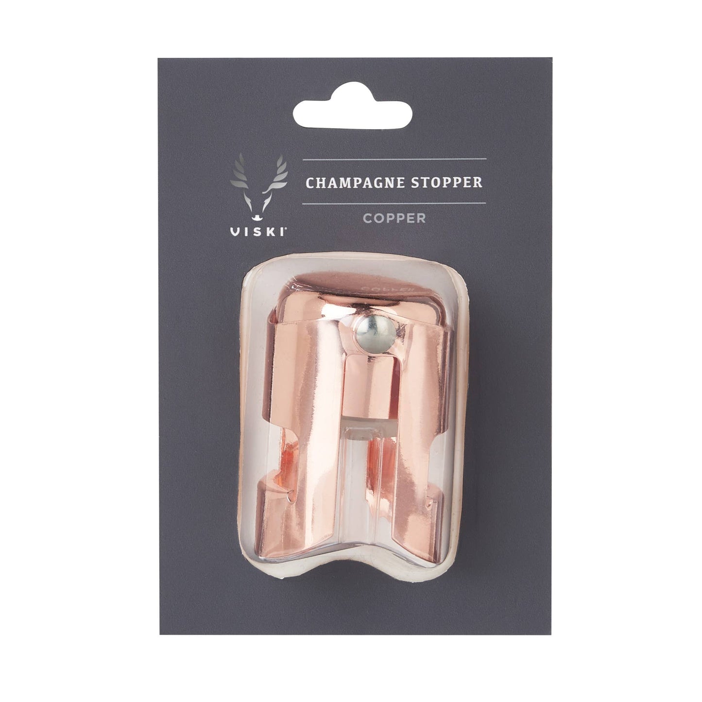 Viski Summit™ Copper Plated Heavyweight Champagne & Prosecco Stopper
