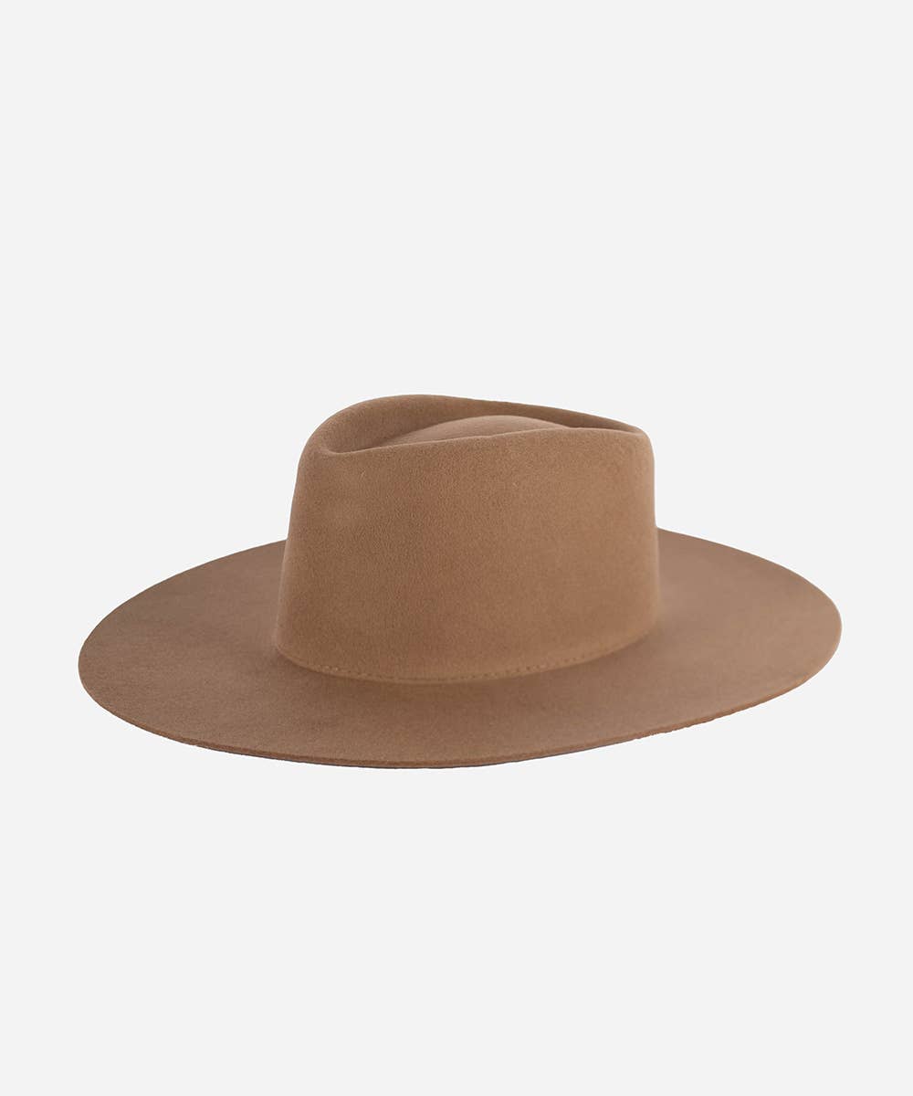 Wide Brim Triangle Crown Felt Hat