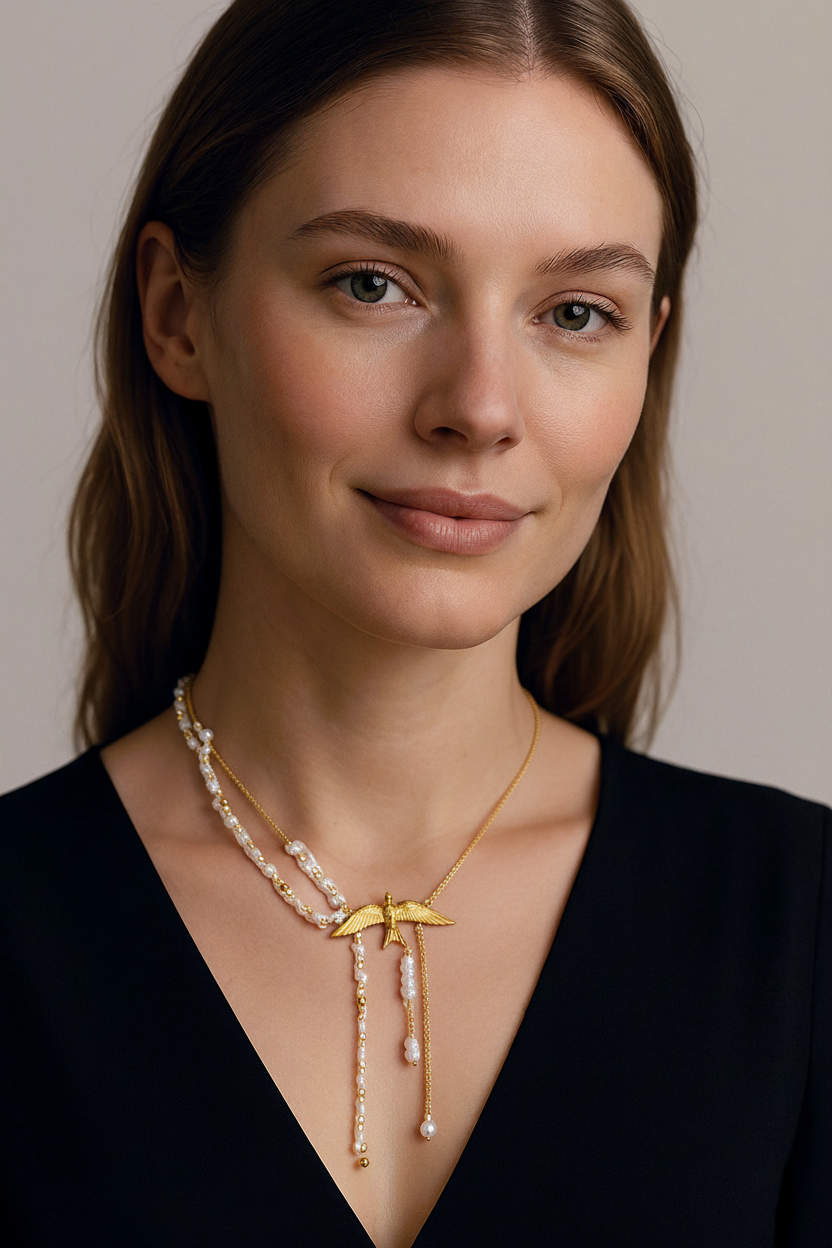 Take Flight- Tassel Pearl and Freedom PVD 14K Gold