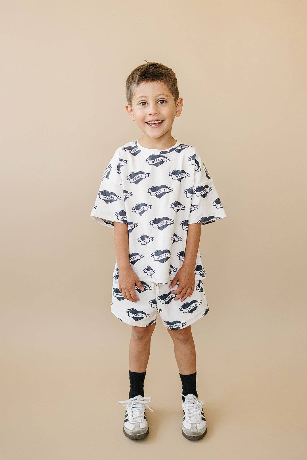 Kids Cotton Shorts Set | Mom tattoo