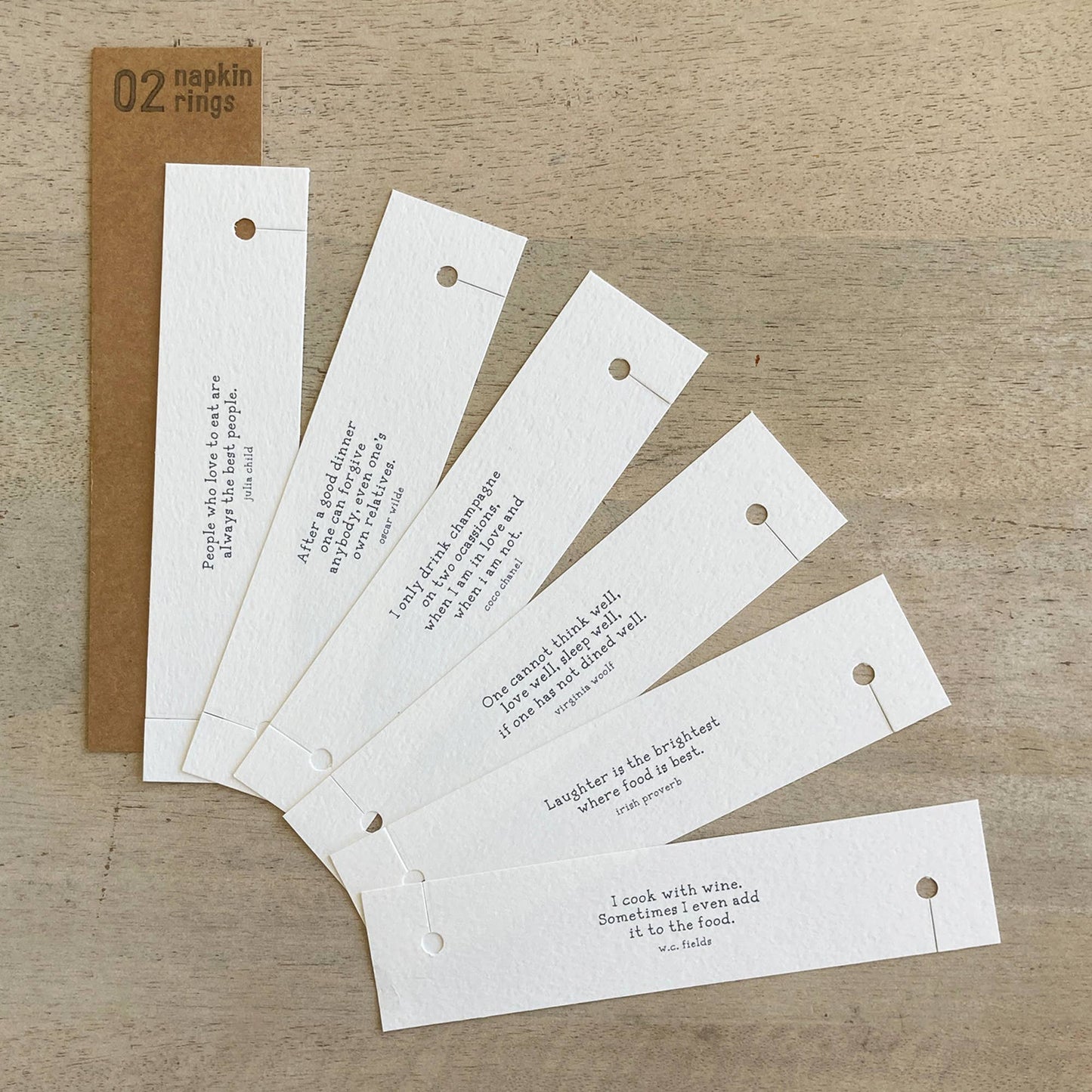 Quote Napkin Rings for Table Setting