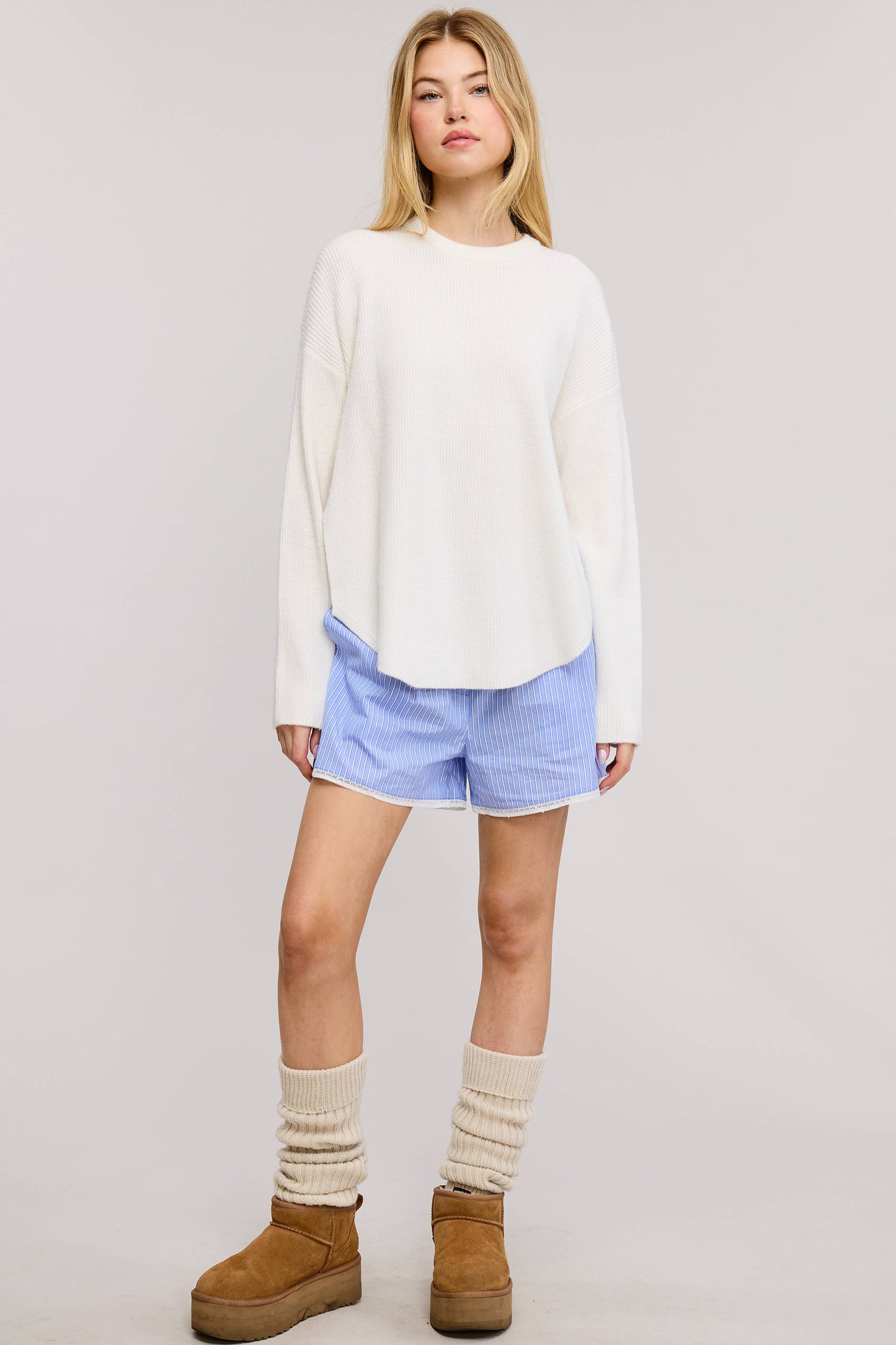 Cozy Knit Sweater with Dual Side Slit