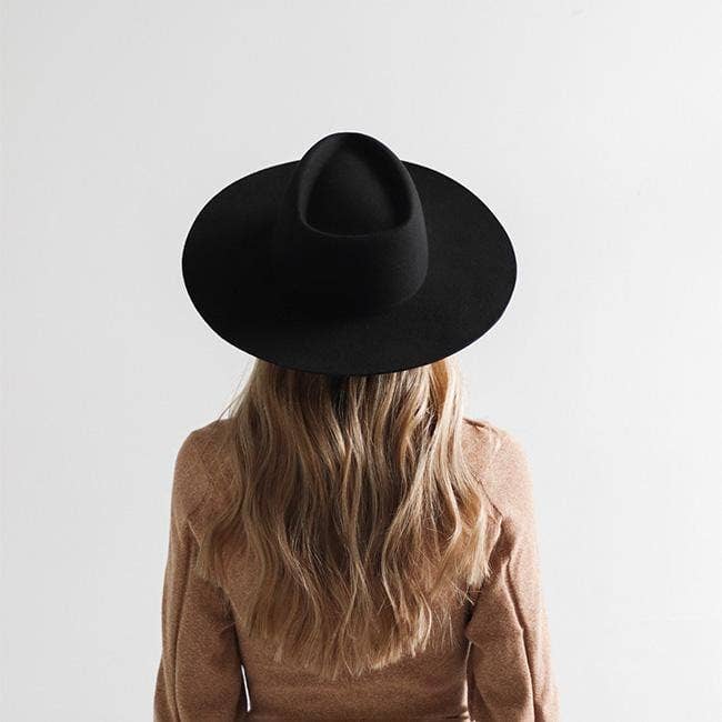 Wide Brim Triangle Crown Felt Hat