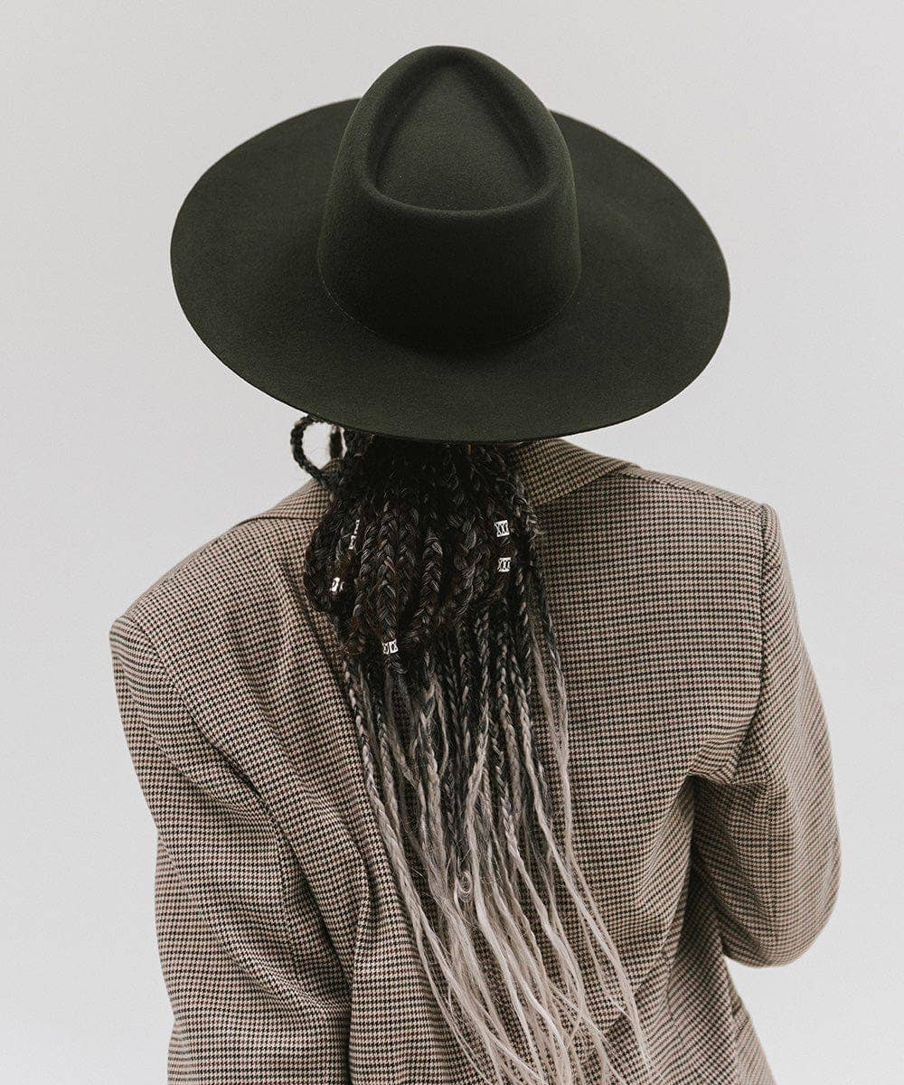 Wide Brim Triangle Crown Felt Hat