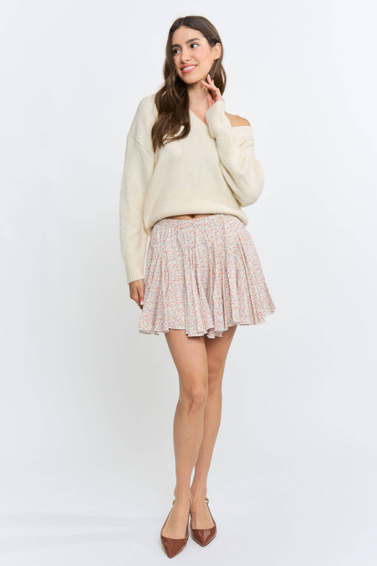 Floral Flirty Summer Mini Skirt