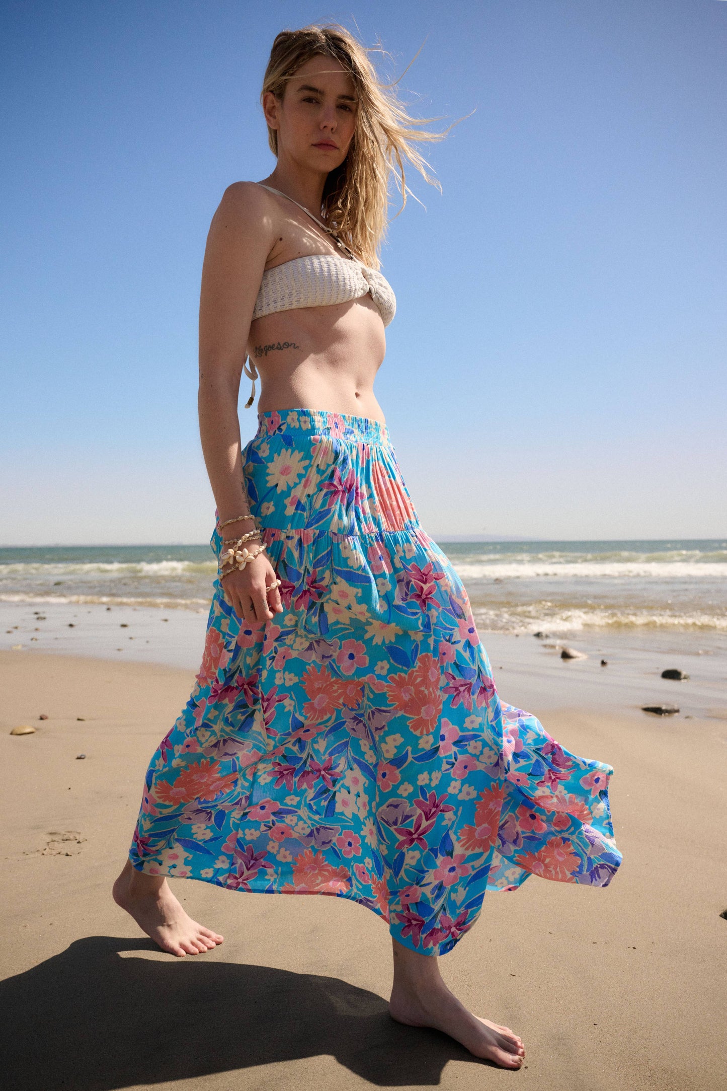 Summer Floral Maxi Skirt
