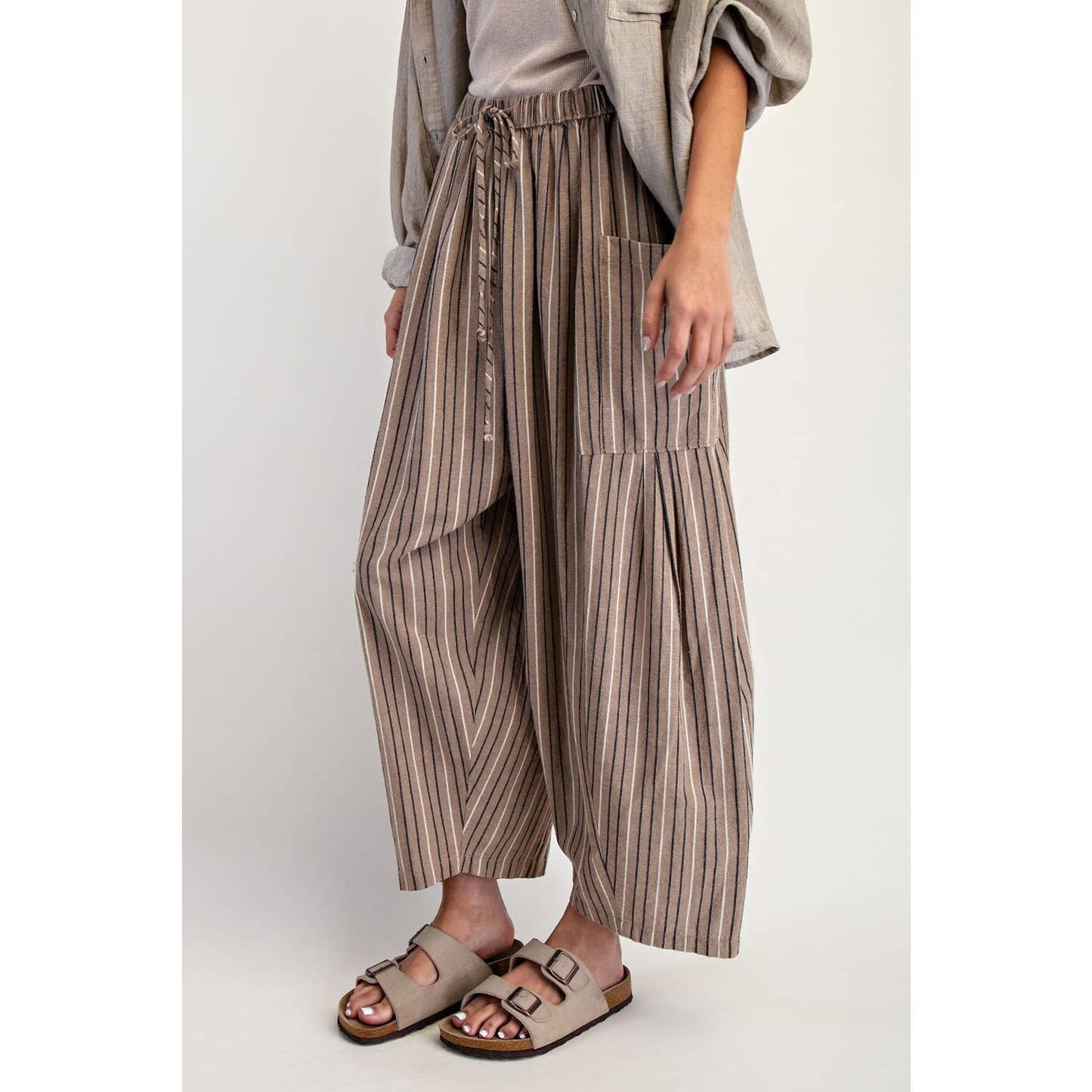 Boho Vertical Stripe Wide Leg Pants