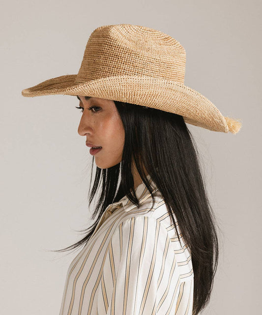 Packable Straw Cowboy Hat