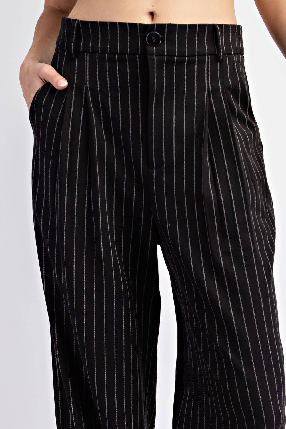 Pinstripe Long High Rise Trousers