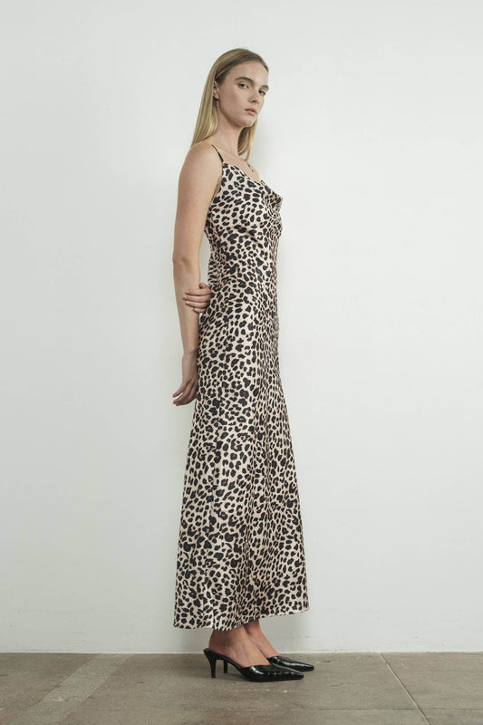 SATIN LEOPARD PRINT DRESS - SAUVAGE ZSA™