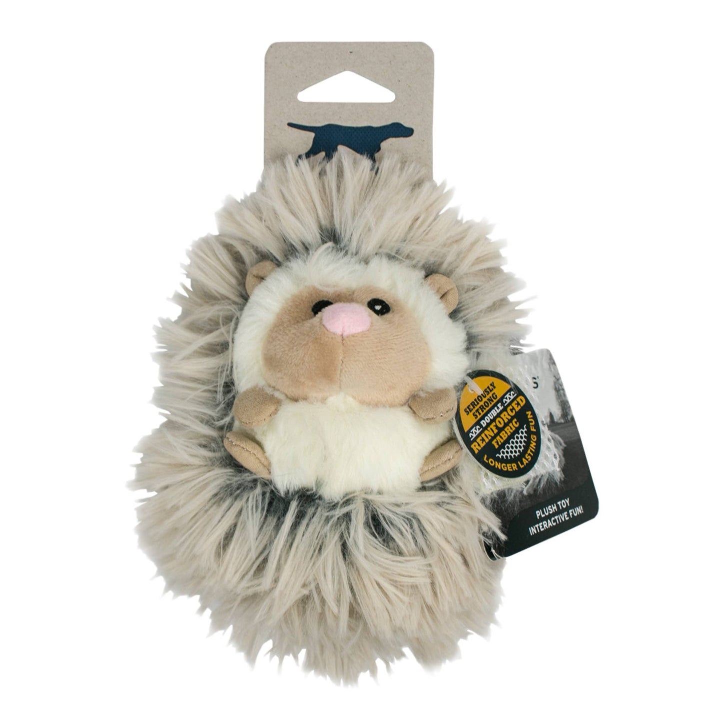 Real Feel Fluffy Baby Hedgehog with Squeaker Dog Toy