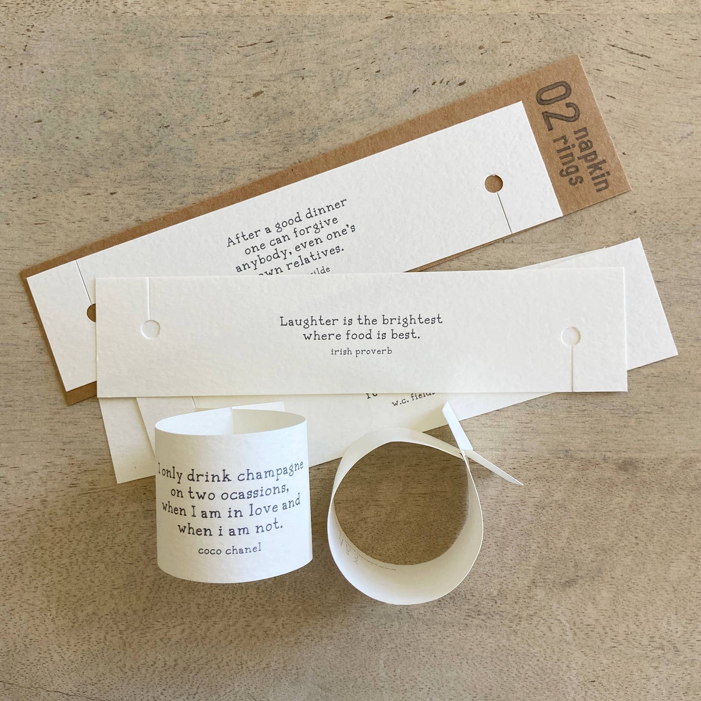 Quote Napkin Rings for Table Setting