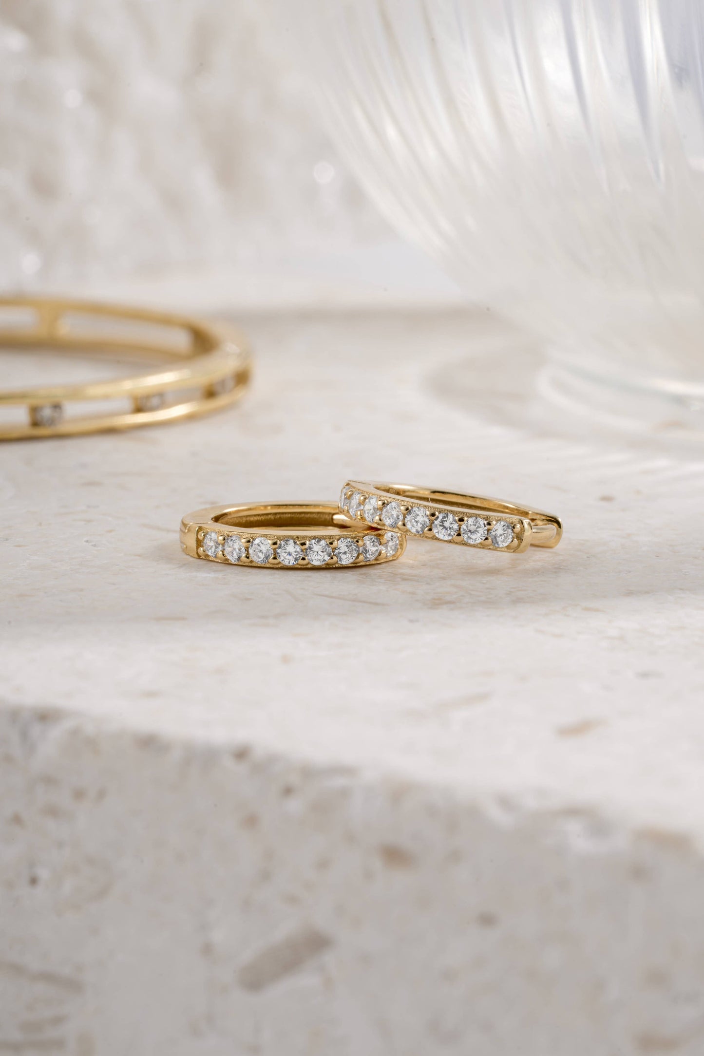 Studded Gold & Silver Huggies