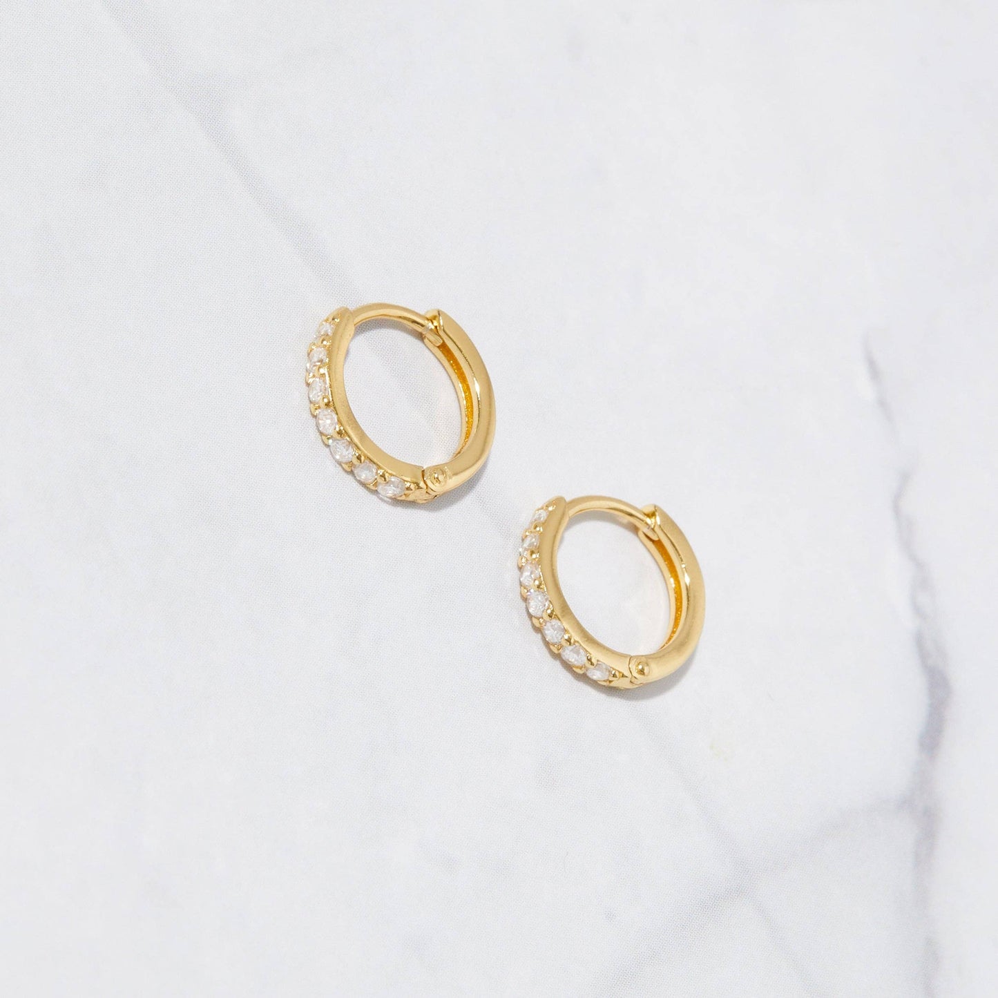 Studded Gold & Silver Huggies