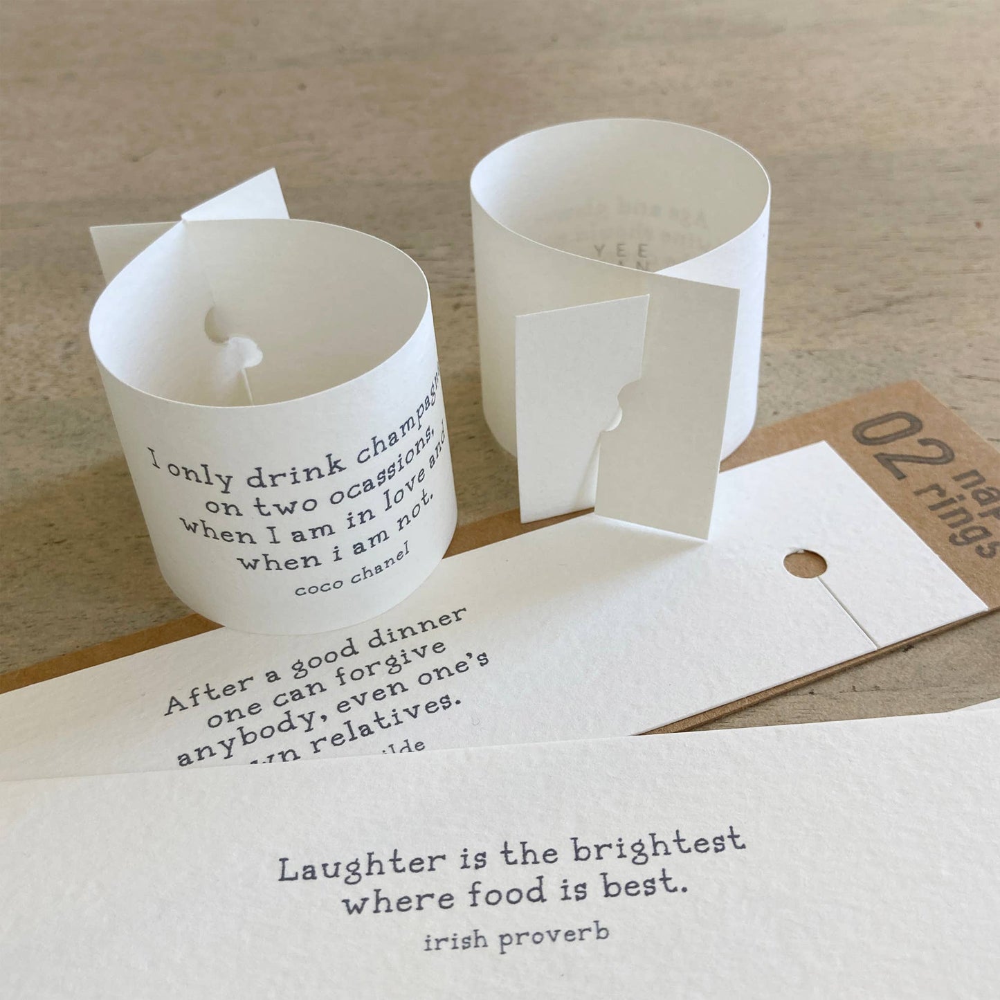 Quote Napkin Rings for Table Setting