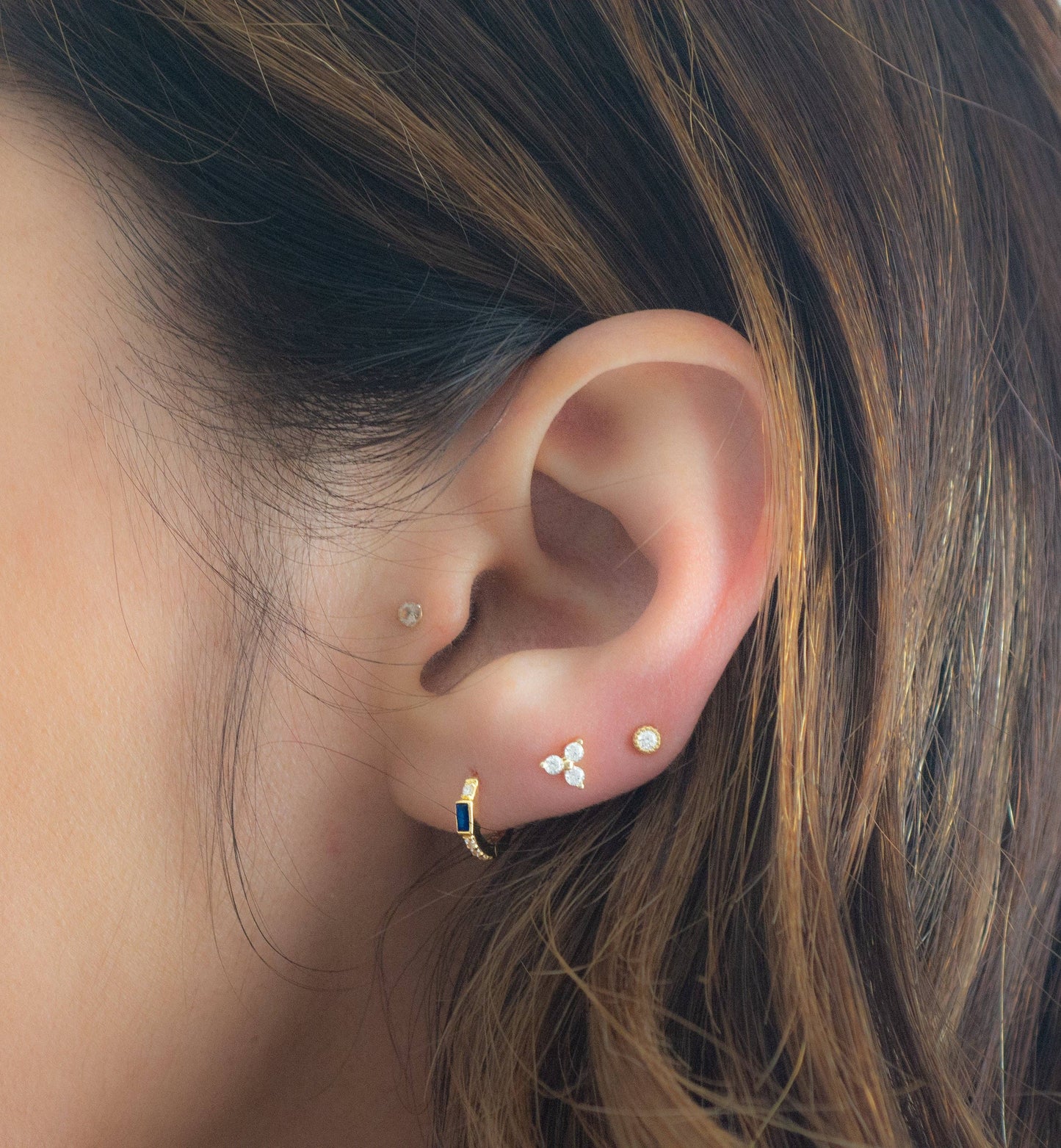 Sapphire Baguette Huggie Earrings