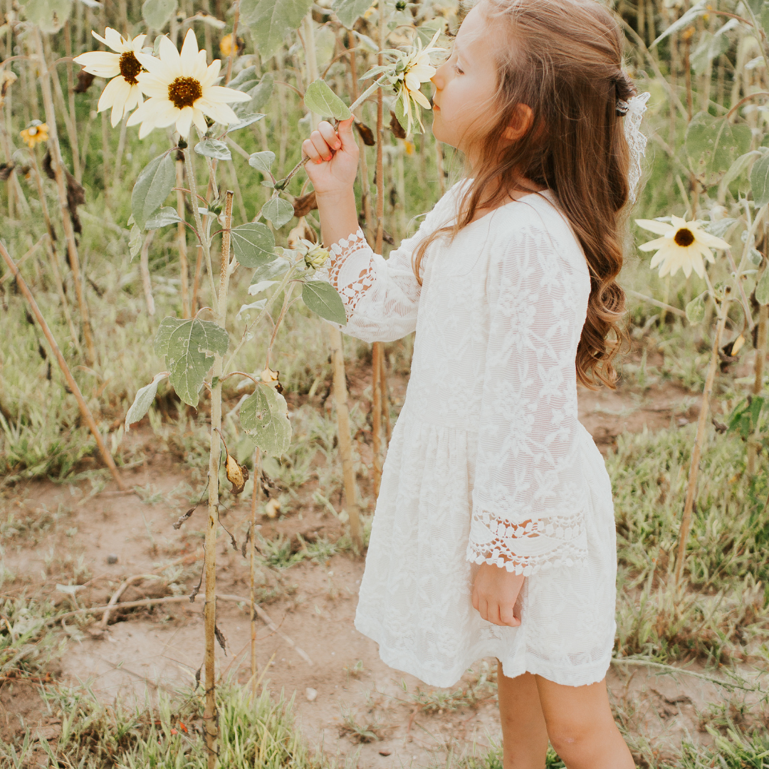 Ivory Lace Mommy & Me Bridal Dress - Flower Girl Dress - Wedding Girl