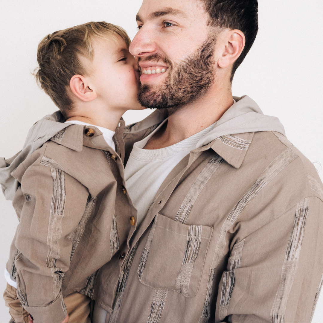 100% Cotton Button Down Long Sleeve Shirt with Hoodie - Child