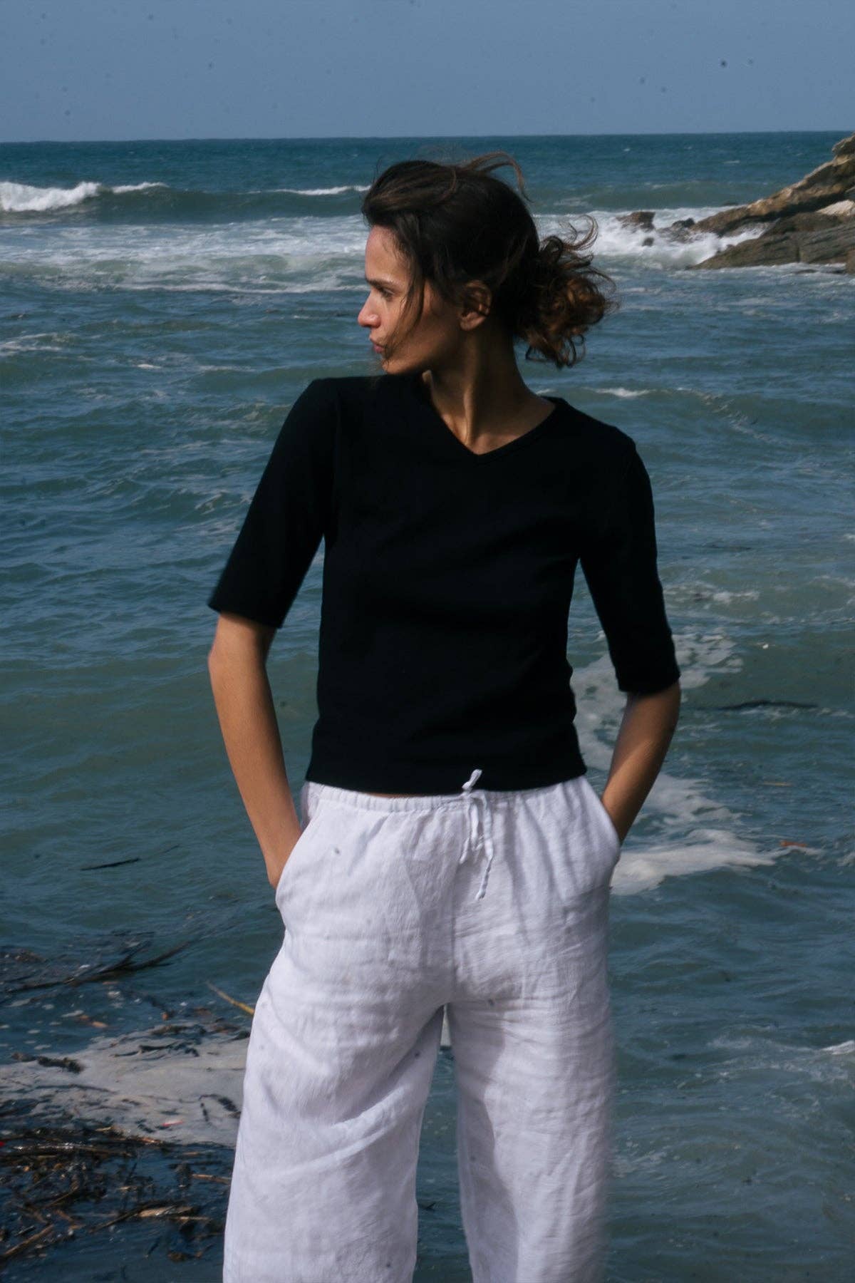 Organic Rib V Neck