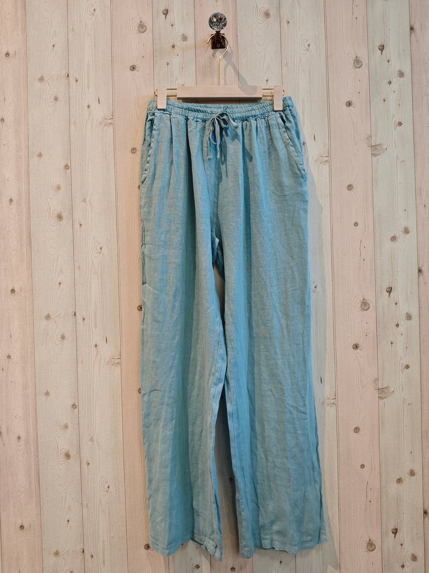 Basic Straight Leg Italian Linen Pants