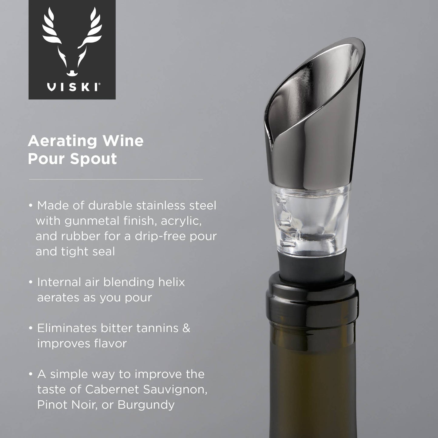 Warren™ Stainless Steel Aerator Wine Pour Spout by Viski