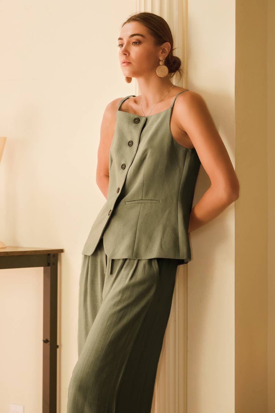 Linen Blend Modern Chic Culotte Pants