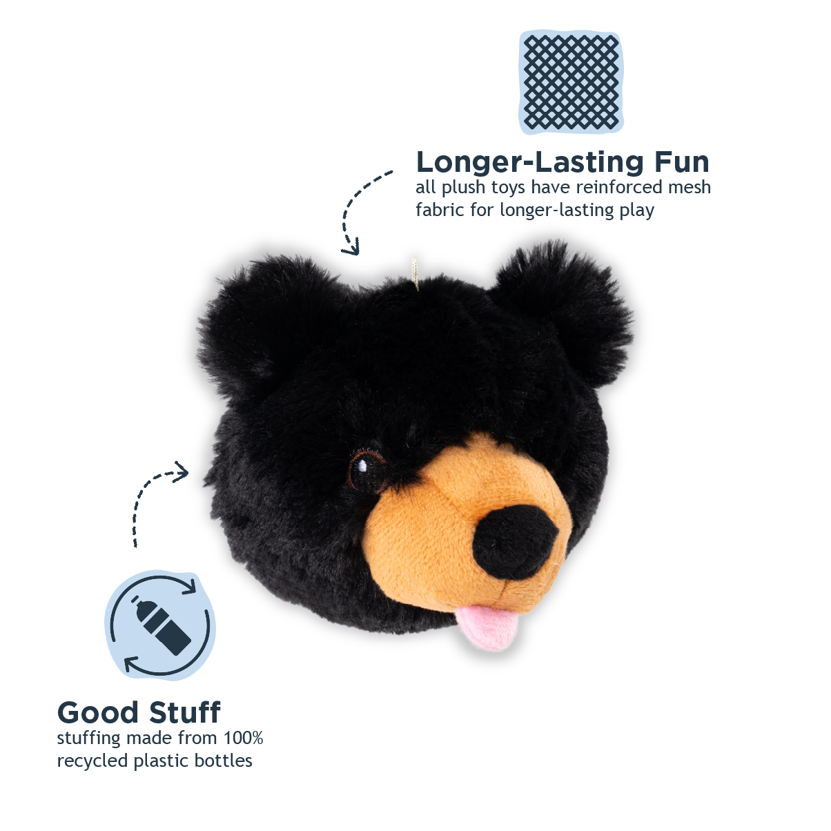 Black Bear 2-in-1 Fetch Ball Eco Dog Toy