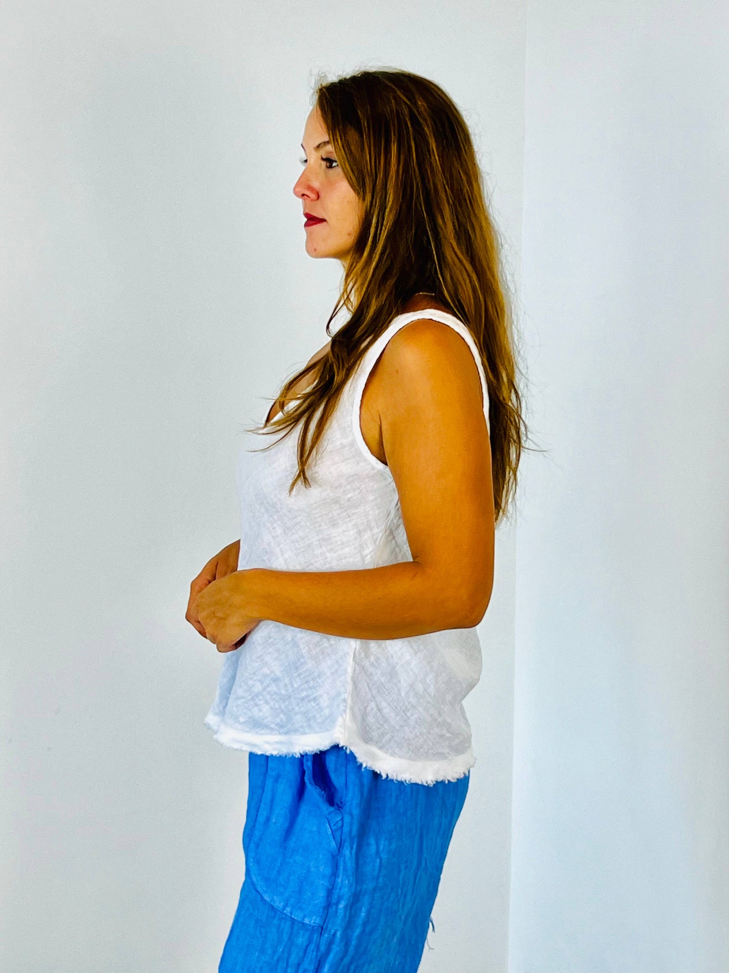 Italian Linen Sleeveless Blouse