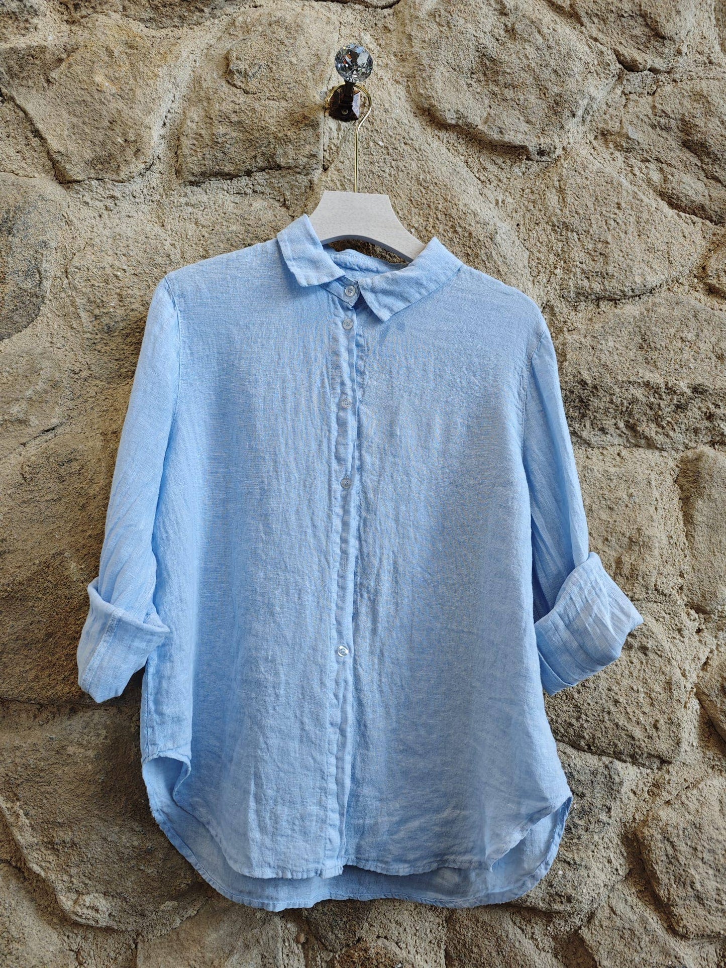 100% Linen Button Down Blouse