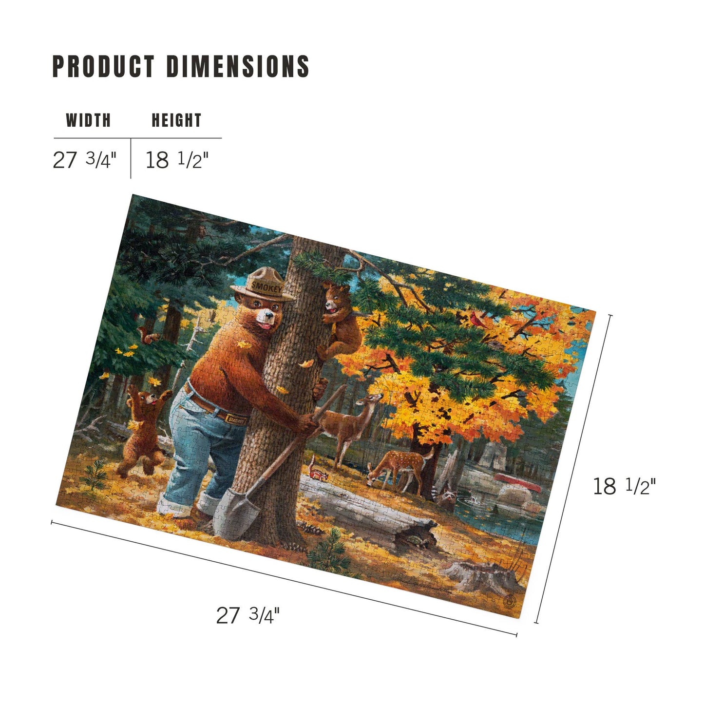 1000 PIECE PUZZLE Smokey Bear, Hugging Tree Vintage Poster