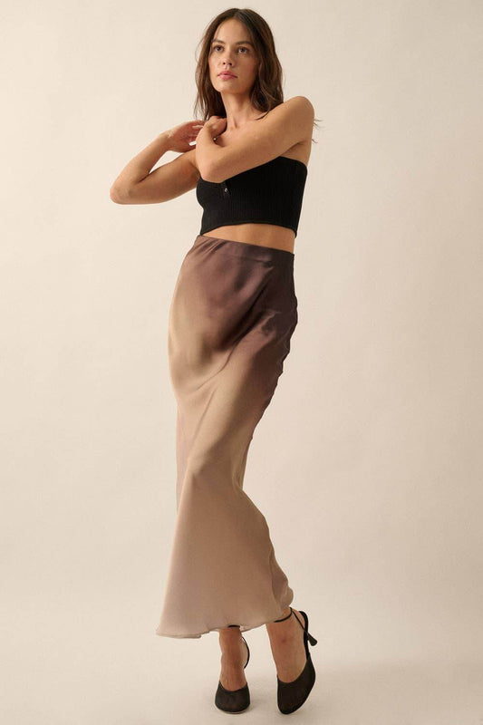 High-Waist Ombre Woven Maxi Skirt - SAUVAGE ZSA™
