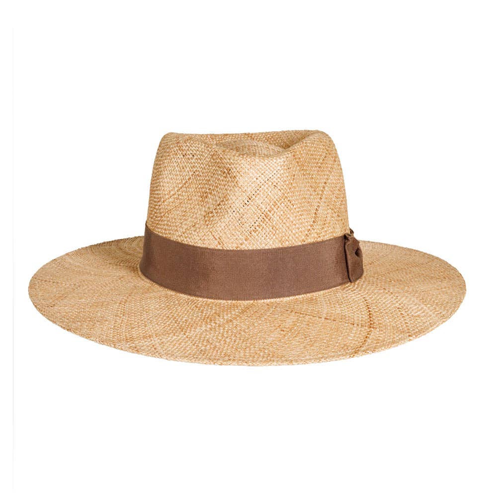 Woven Safari Straw Teardrop Fedora Hat - Style Sorento