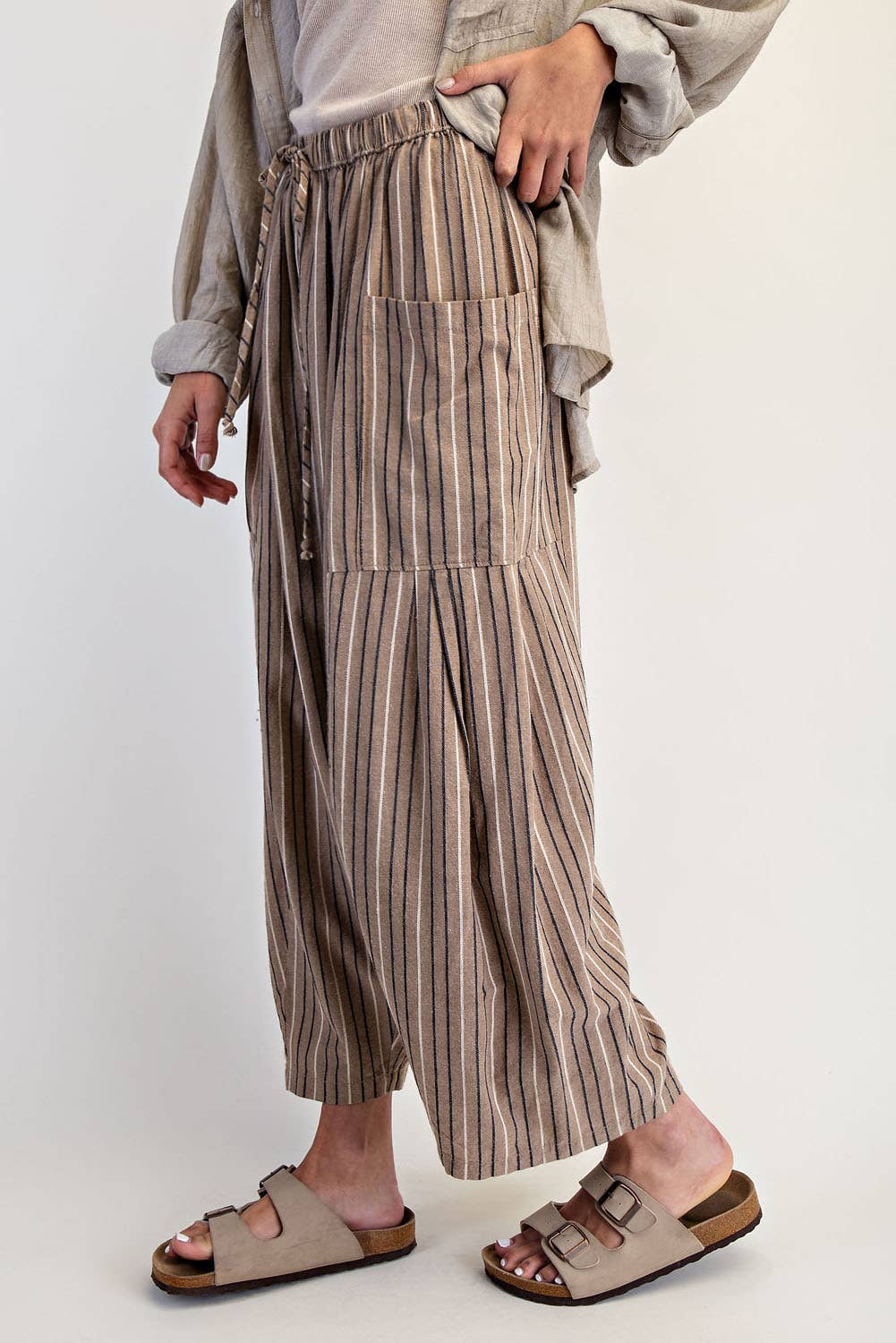 Boho Vertical Stripe Wide Leg Pants